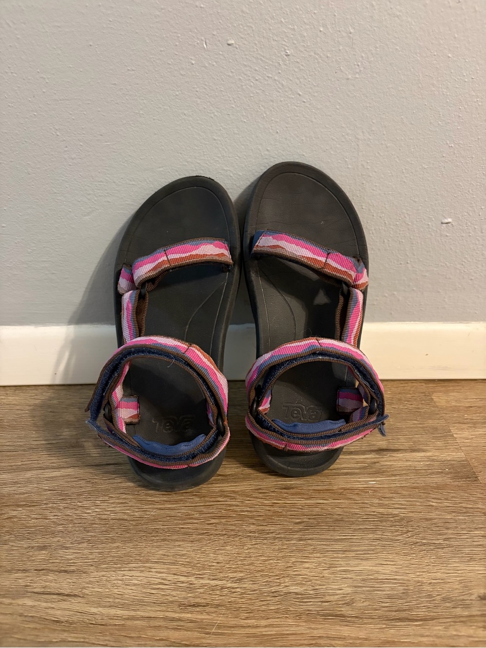 Teva Kids Pink Navy Patterned Strap Sandals